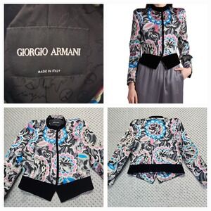 Giorgio‎ Armani Velvet Floral  Jacket Womens Sz. 48